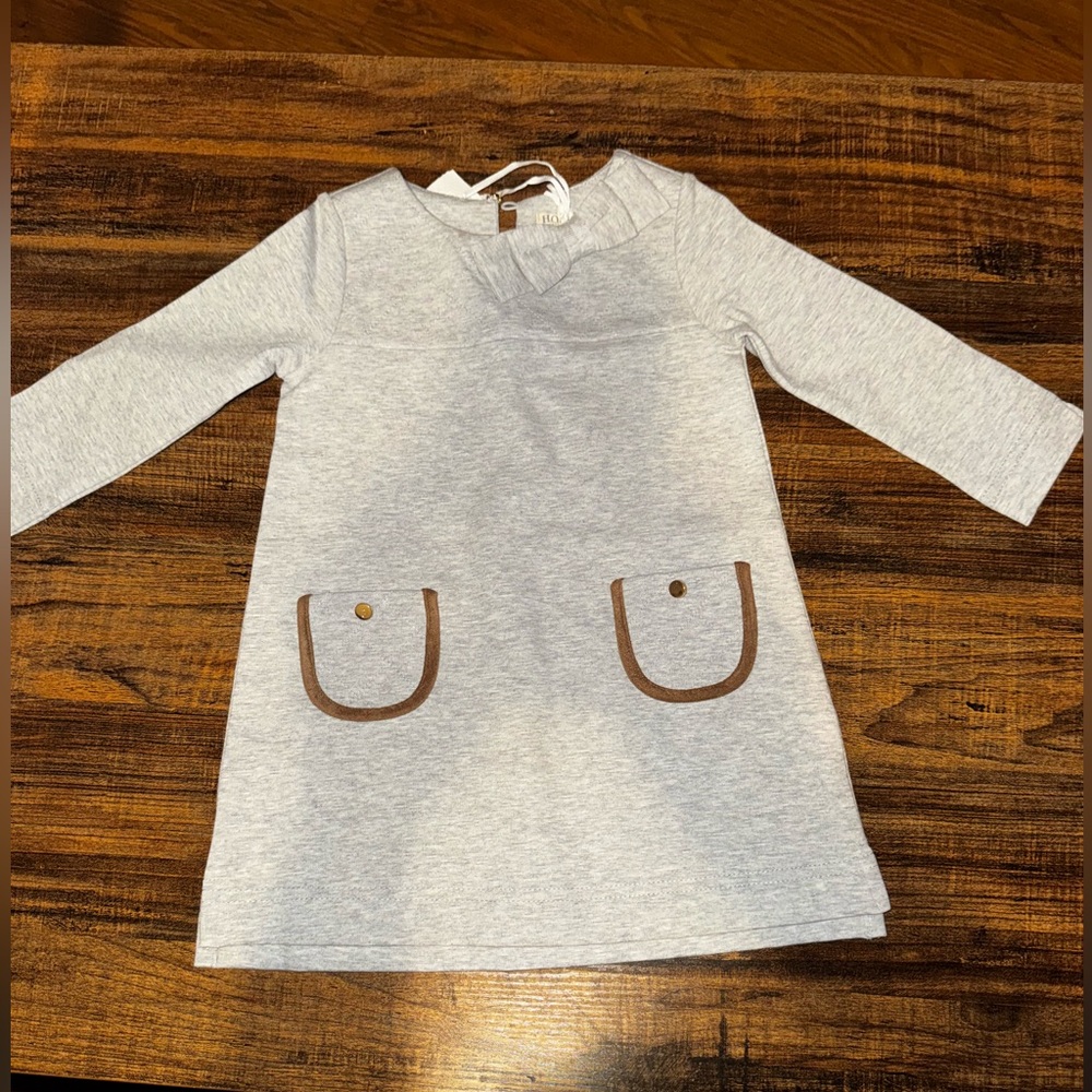 Grey Hope & Henry toddler dress 12-18mos